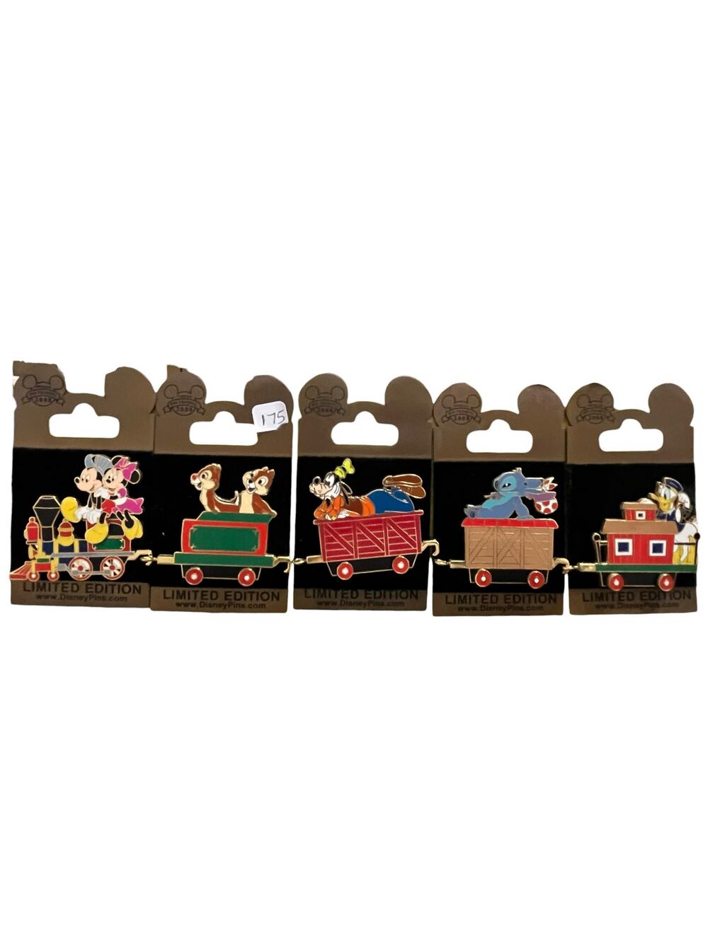 Vintage Disney 2008 Gold Card Character Train Pin Set LE Complete